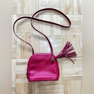 HOBO International red Nash crossbody compact bag purse 100% leather